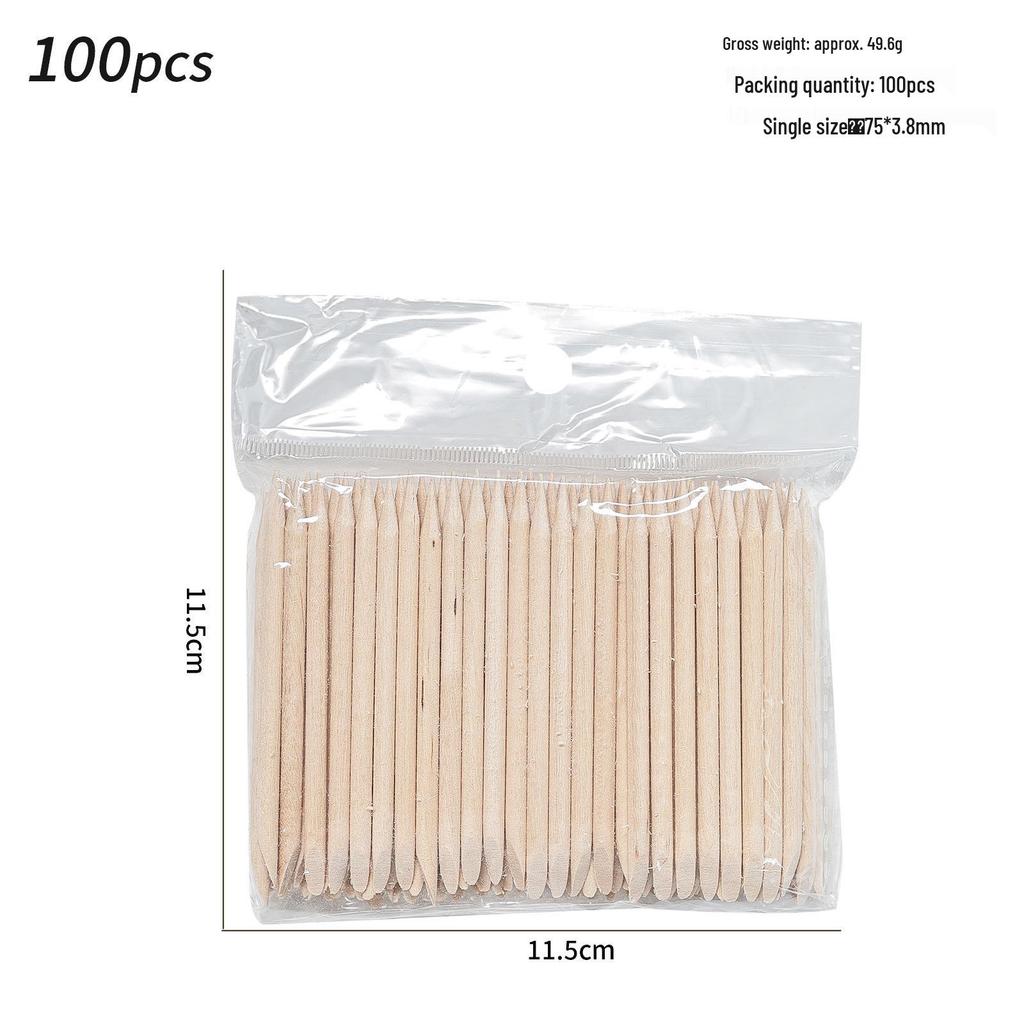Nail Art Wood Sticks: Dotting, Cuticle Pusher, and Nail Remover with Pointed and Slanted Ends