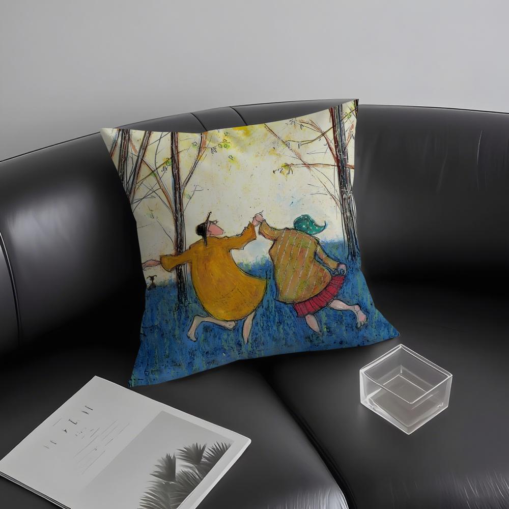 Sam Toft Art Cushion Cover Pillowcase Ultra Soft Skin Friendly Fabric Cloud Like Comfort & Concealed Zipper