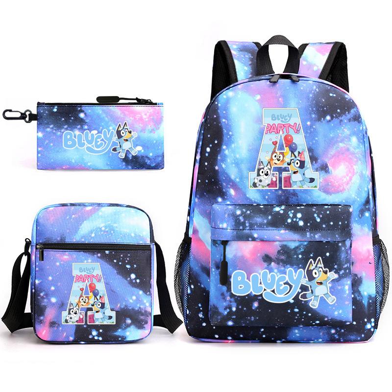 New Product, Bruwangwang Student Schoolbag, Fashionable and Popular, Backpack, Shoulder Bag, Pencil Bag, Three-piece Set.