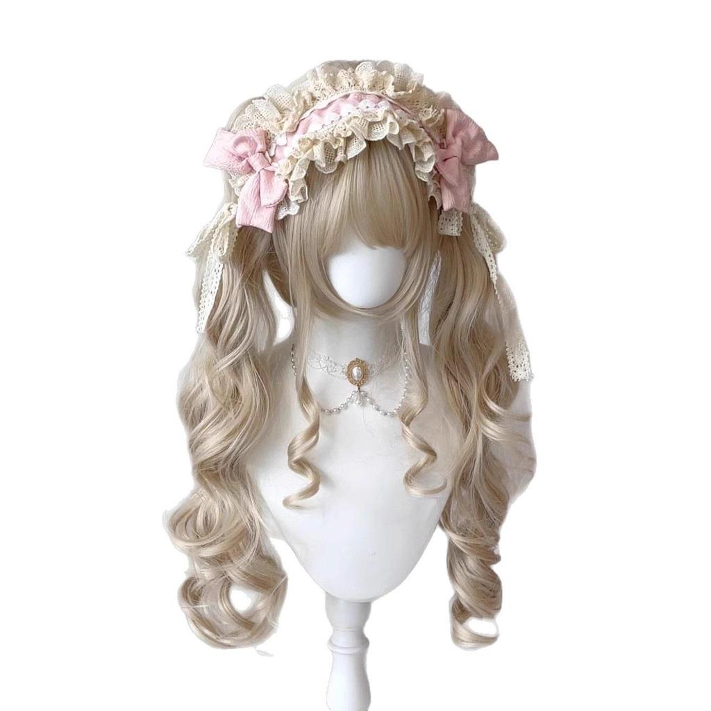 Cross-Border Double Ponytail Lolita Wig - Japanese Roman Curl with Tiger Mouth Clip