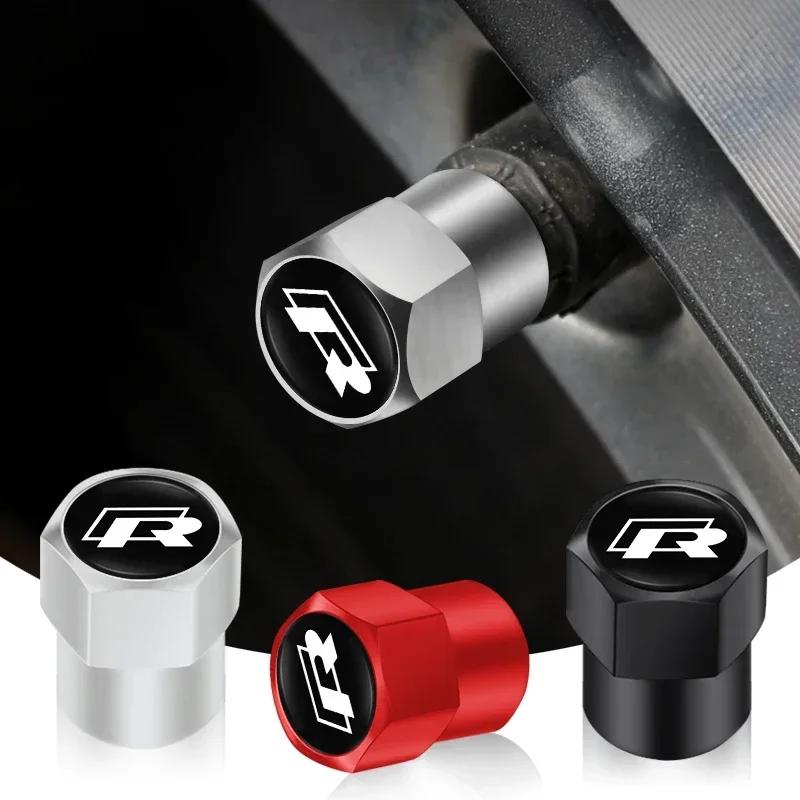 New Car Styling Metal Car Tire Valve Caps Dust Prevention Accessories For R Volkswagen Magotan R-Line Touran GTI Bora Lavid
