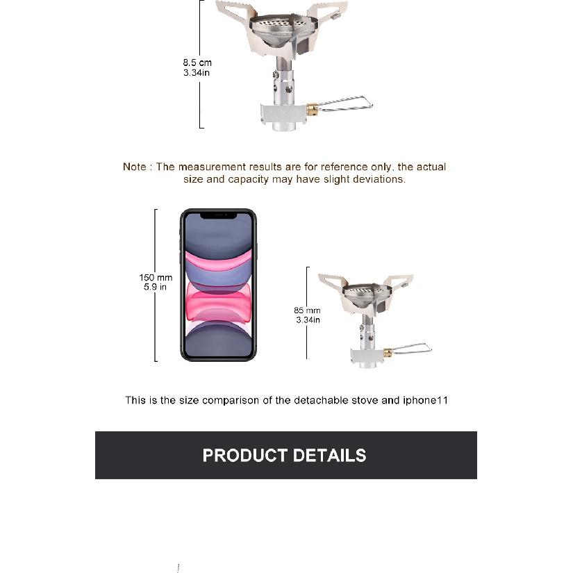 Widesea Camping Gas Burner Backpack Stove Cylinder Portable Supplies Stove Outdoor Travel Gear Cookware Equipment Accessories