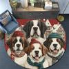 Runder Teppich mit Bernhardiner-Hunden, Teppich für Wohnzimmer, Schlafzimmer, Sofa, Spielzimmer-Dekoration, Rutschfeste Bodenmatte