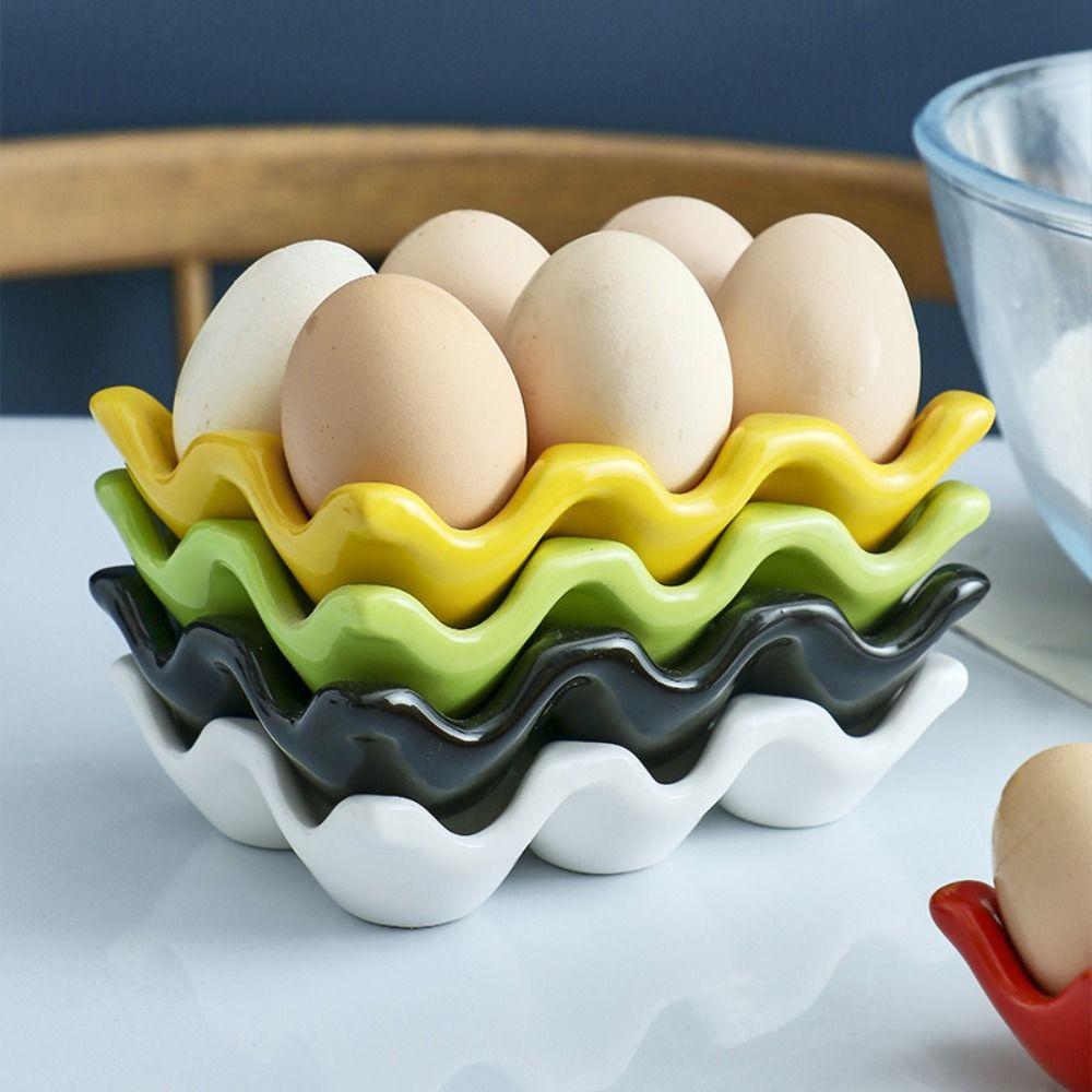 Anti-Slip Egg Box Ceramic Egg Storage Box Durable Eggs Case