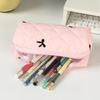 High Capacity Pencil Case Bowknot Print Pen Pouches Pencil Organizers Storage Bag Travel Cosmetic Bag for Women Student
