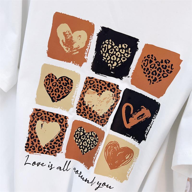 Plus Size Women's Mid-Length Loose Fit Round Neck Short Sleeve T-Shirt (200/300/350 Jin)