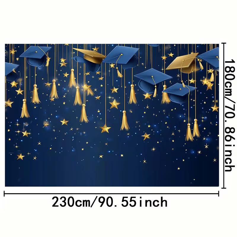 2D 2D Flat Graduation Cap Backdrop Cloth for Graduation Celebration Photoshoot Decor