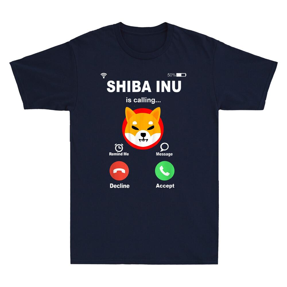 Shiba Inu Is Calling Funny Token Coin Currency Meme Unisexs T Shirt