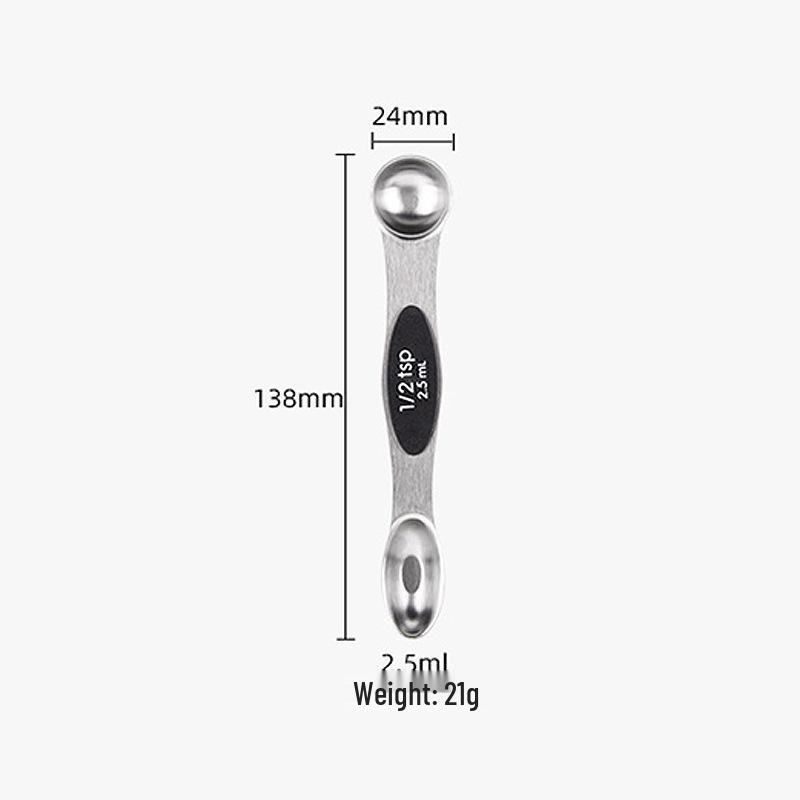 Magnetic Stainless Steel Double-Ended Measuring Spoon Set for Coffee, Baking, and Seasoning