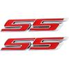 2pcs SS Emblem Metal Super Sport Emblem Badge 3D SS Sticker Parts Camaro SS for Chevrolet Camaro Gm Series (Red)