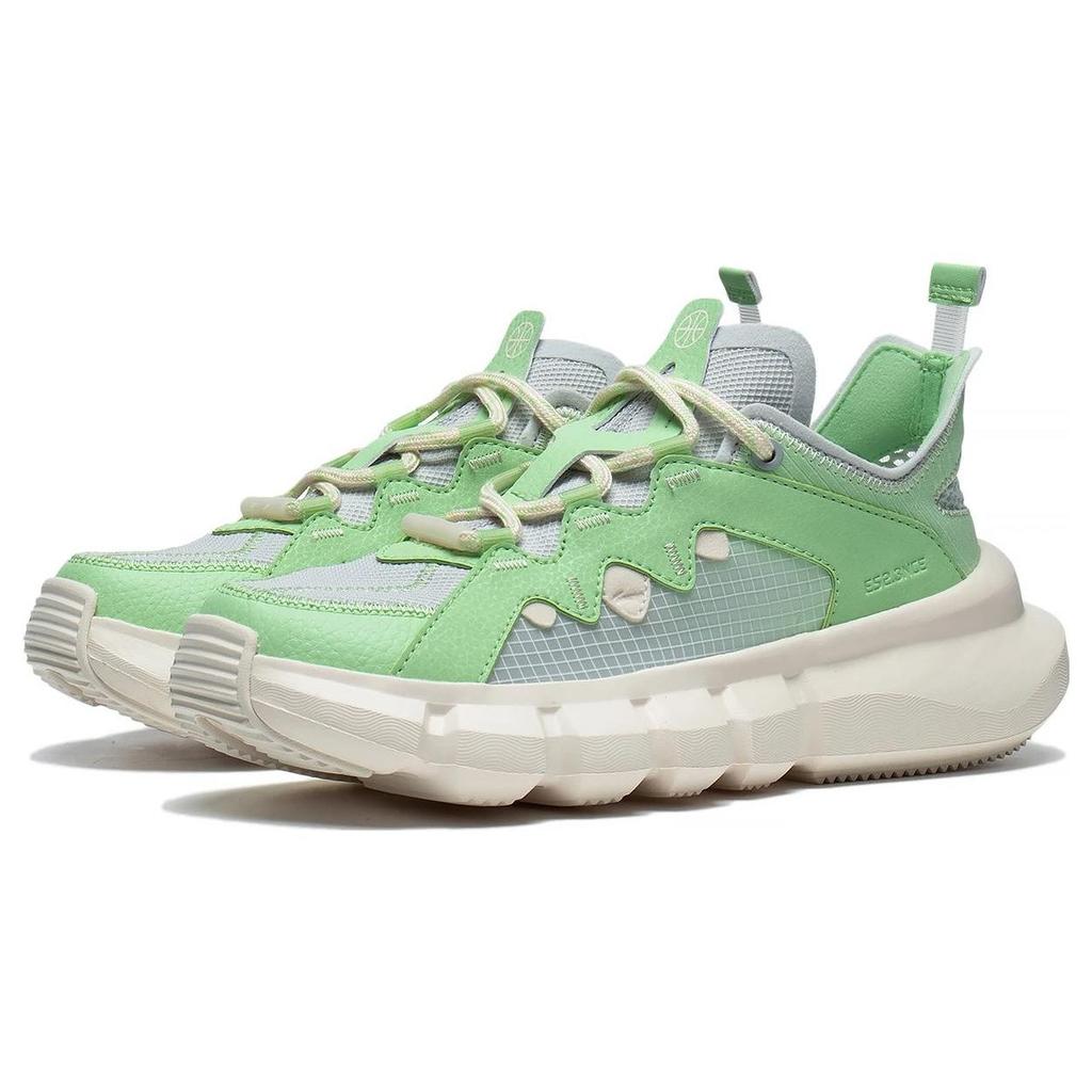 Li Ning Essence Enlightenment Slip Resistant Abrasion Resistant Low top Sports Casual Shoes Women's Green Gray ABCT050-2