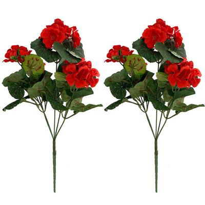 2Pcs Artificial Begonias Flower with Stem Non-withering No Watering Wedding Photo Props Realistic Faux Red Flower Home Decoration Adult Sex Wear