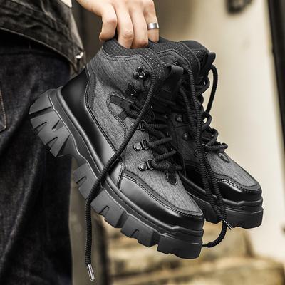 FashionMale Low Top Leather Casual Boots Men's Handmade Motorcycle Ankle Boots for Men Luxury Brand Man Shoes Men Stylish Lace-Up Botas