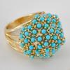 Wunderschöner Ring mit Imitationstürkis in Goldfarbe für Damen, elegantes Vintage-Schmuckzubehör für Hochzeiten und Bankette, Geschenke