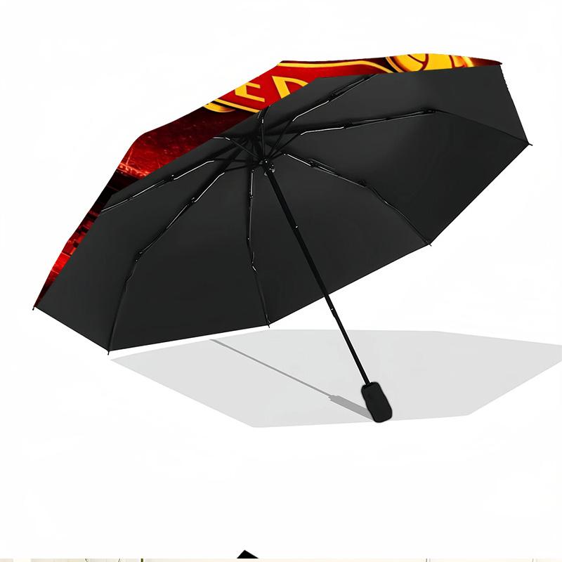 Football United F.C Print Automatic Open Close Umbrella, Portable Foldable Umbrella, for Outdoor Commute Camping Trip, Ideal Birthday Gift