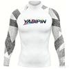 Men's Long Sleeve Mock Neck Rash Guard – UV Protection Quick-Dry Swim Shirt for Surfing, Diving & Beach Fishing