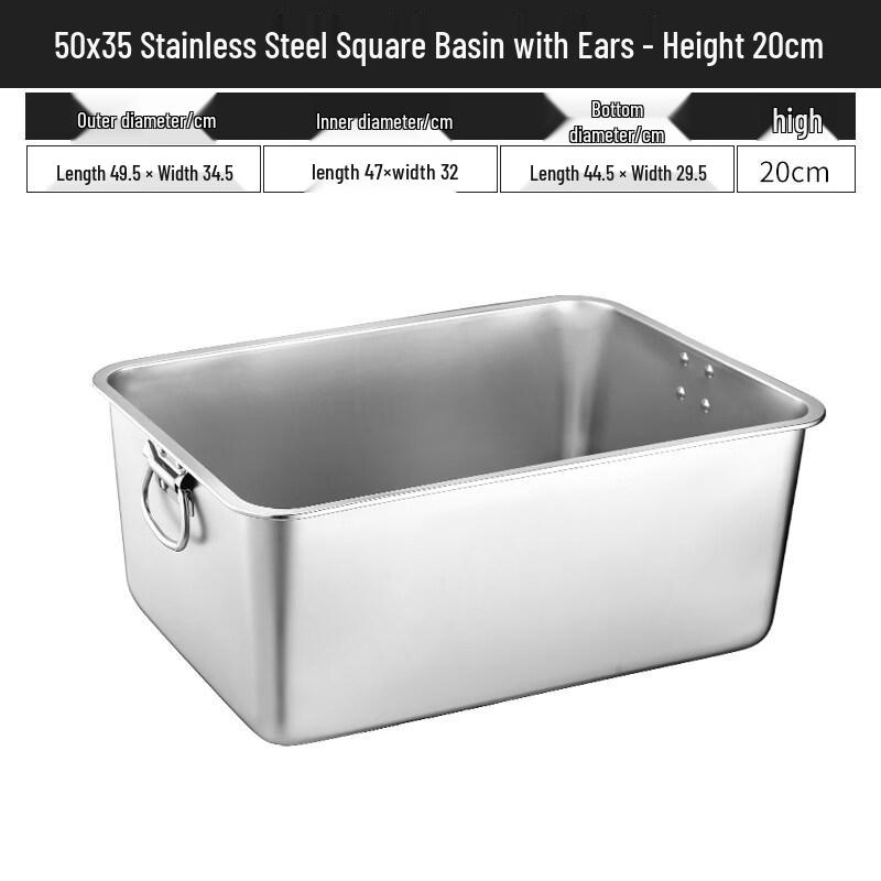Yunduo Stainless Steel Commercial Deep Rectangular Tray with Lid and Handles