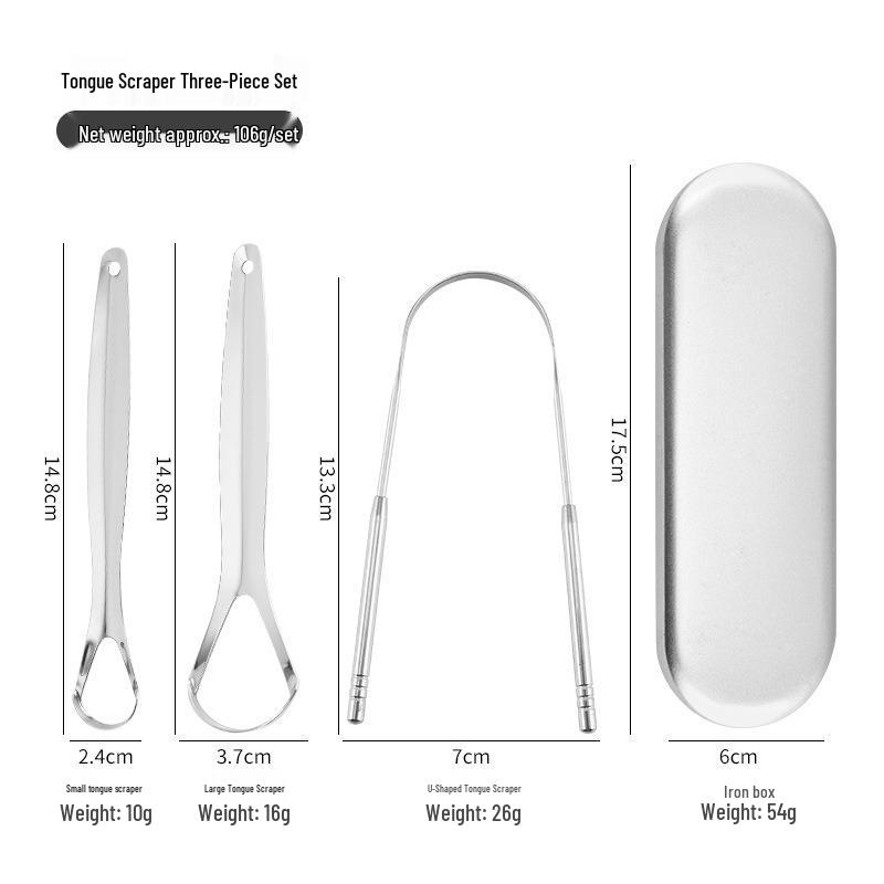 Stainless Steel Titanium Tongue Scraper - Oral Hygiene Tool for Tongue Cleaning