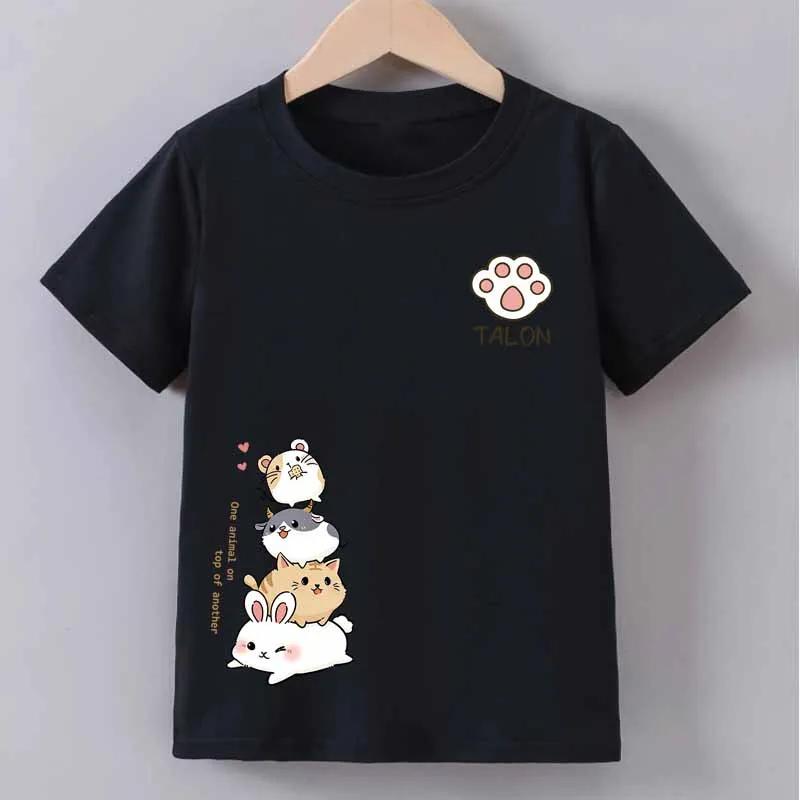 Kids Cute Critter Print TShirt Summer Girls Boys Children Funny Casual Colorful Comfortable Tops Crew Neck Short Sleeve Tees