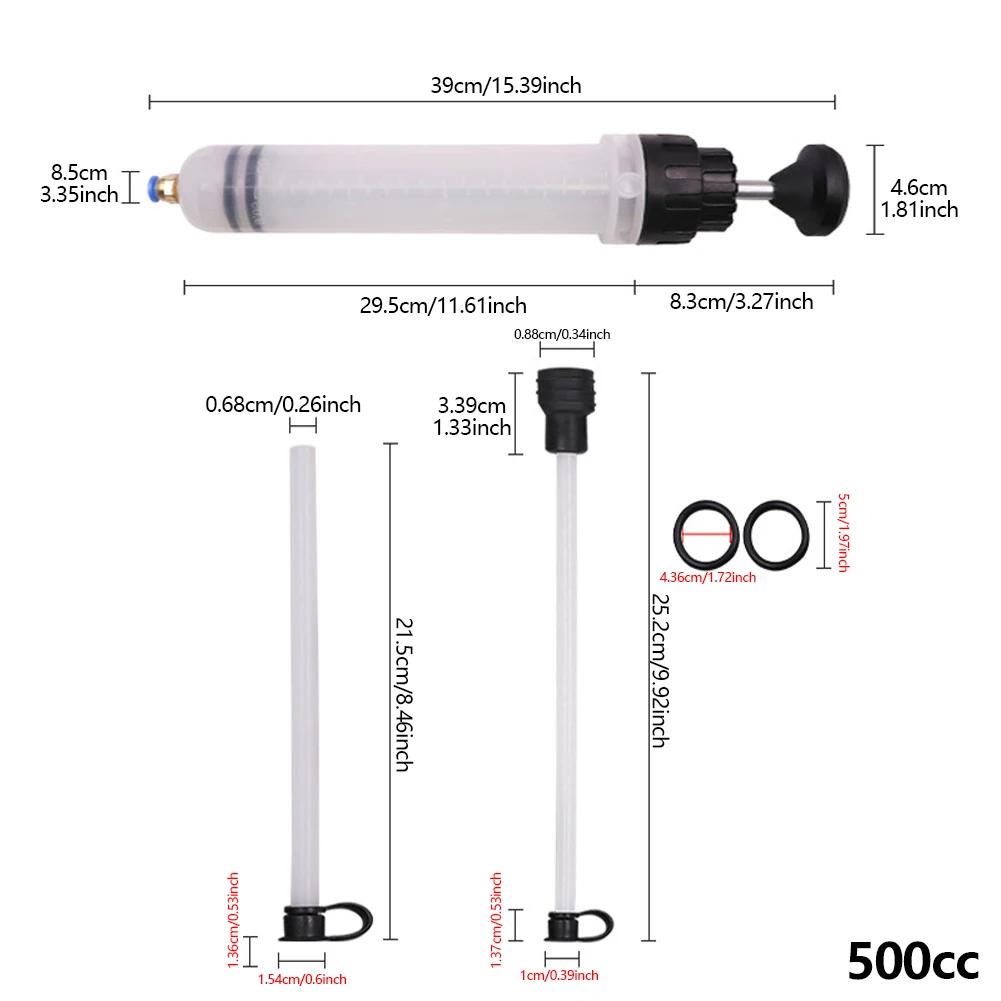 Automotive Fluid Extractors Pumps Oil Change Syringes with Hose Manual Fuels Suction & Filler Fluid Oil Change Evacuator 500cc