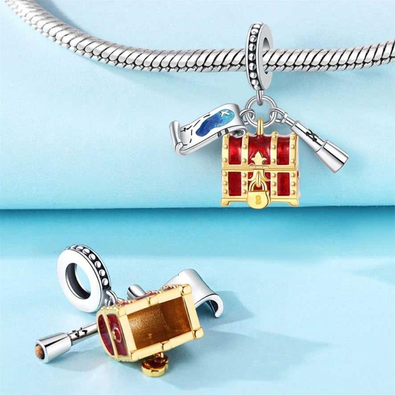 Handcrafted Marine Themed Silver Pendant Sea Animal Charm Jewelry Accessories for Bracelets and Necklaces