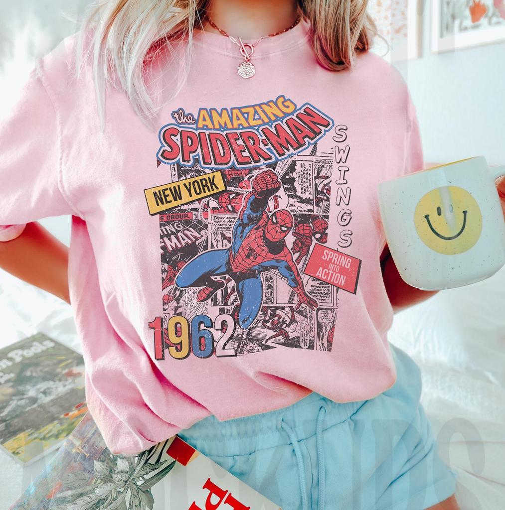 2026 New Spiderunisex Brand New Day Movie Vintage Wash Graphic Oversized T Shirt Villain Team Print Unisex Casual Streetwear Top