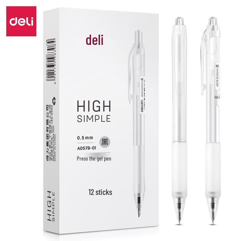 Deli A057B-01 Retractable Gel Pen, 0.5mm
