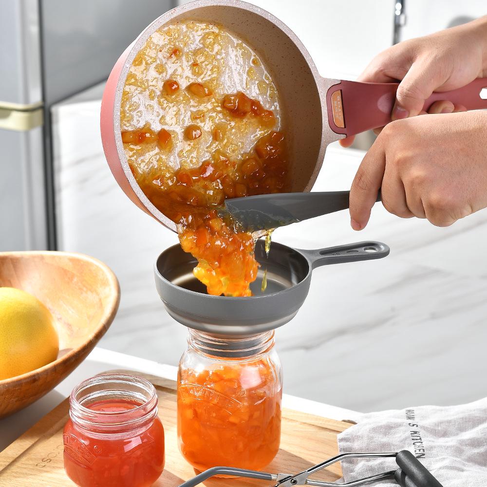 3-Piece Multifunctional Jam-Making Set: Anti-Scald Jar Clip, Folding Funnel, Magnetic Lid Lifter