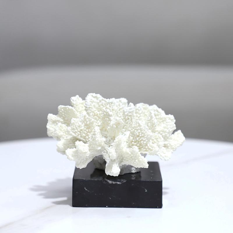 Modern minimalist geometric resin white coral art decorative ornaments porch study TV cabinet home decor