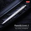 Reynolds Iconic Silver Metal Ball Pen Blue Ink 0.7mm Retractable Premium Writing Pen For Office School And Gifting