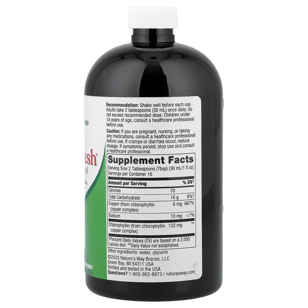 Nature's Way Chlorofresh Liquid Chlorophyll, Unflavored, 480ml (16 fl oz)