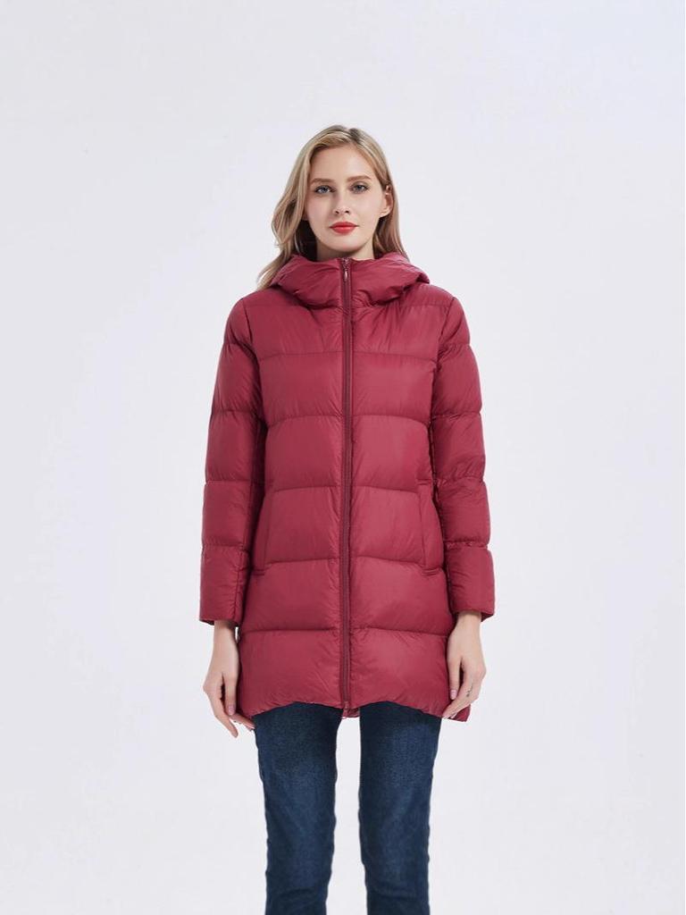 2025 Damen Mittellange Übergröße Leichte Daunenjacke - Herbst/Winter Koreanischer Stil Außenbekleidung Trend
