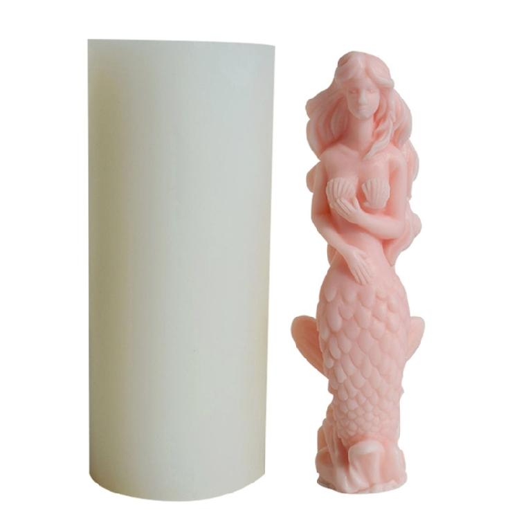 Mermaids Scented Candle Silicone Mold Table Ornament Mould DIY Plasters Mold