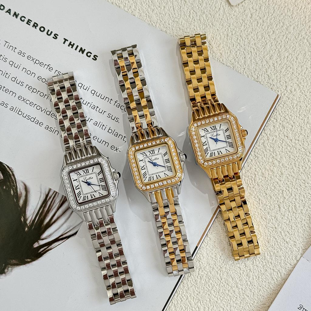 Watch Ladies Small Dial Small Square Roman Diamond Steel Belt Small Square Women'S Watch
