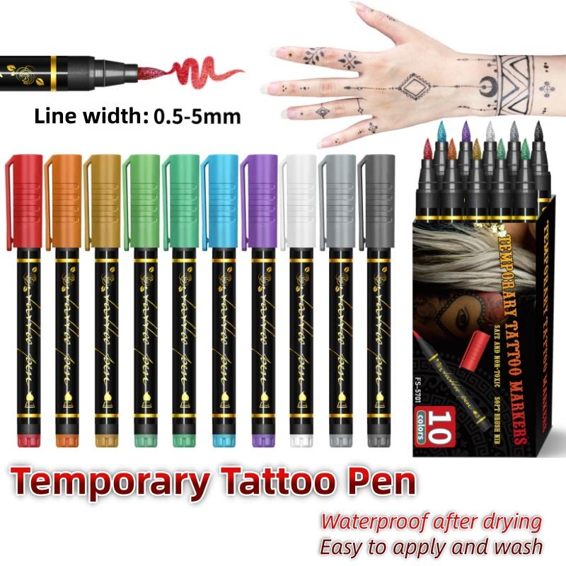 10PCS Skin Painting Face Paint For Beginners Human Body Graffiti Face Paint Marker Pens DIY Drawing Soft Brush Non-toxic