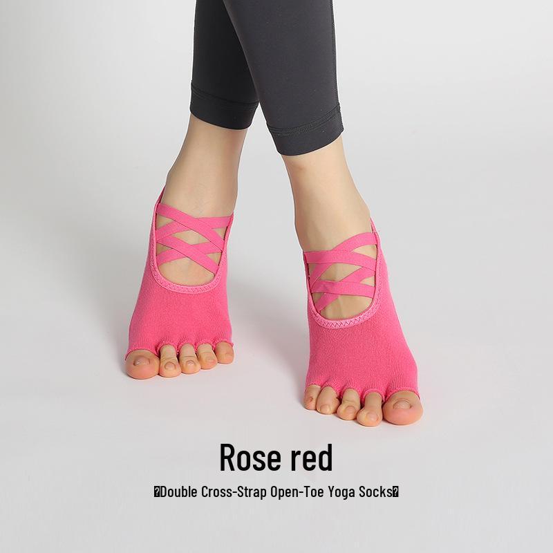Women's Non-Slip Five-Toe Yoga Socks for Indoor Fitness and Pilates