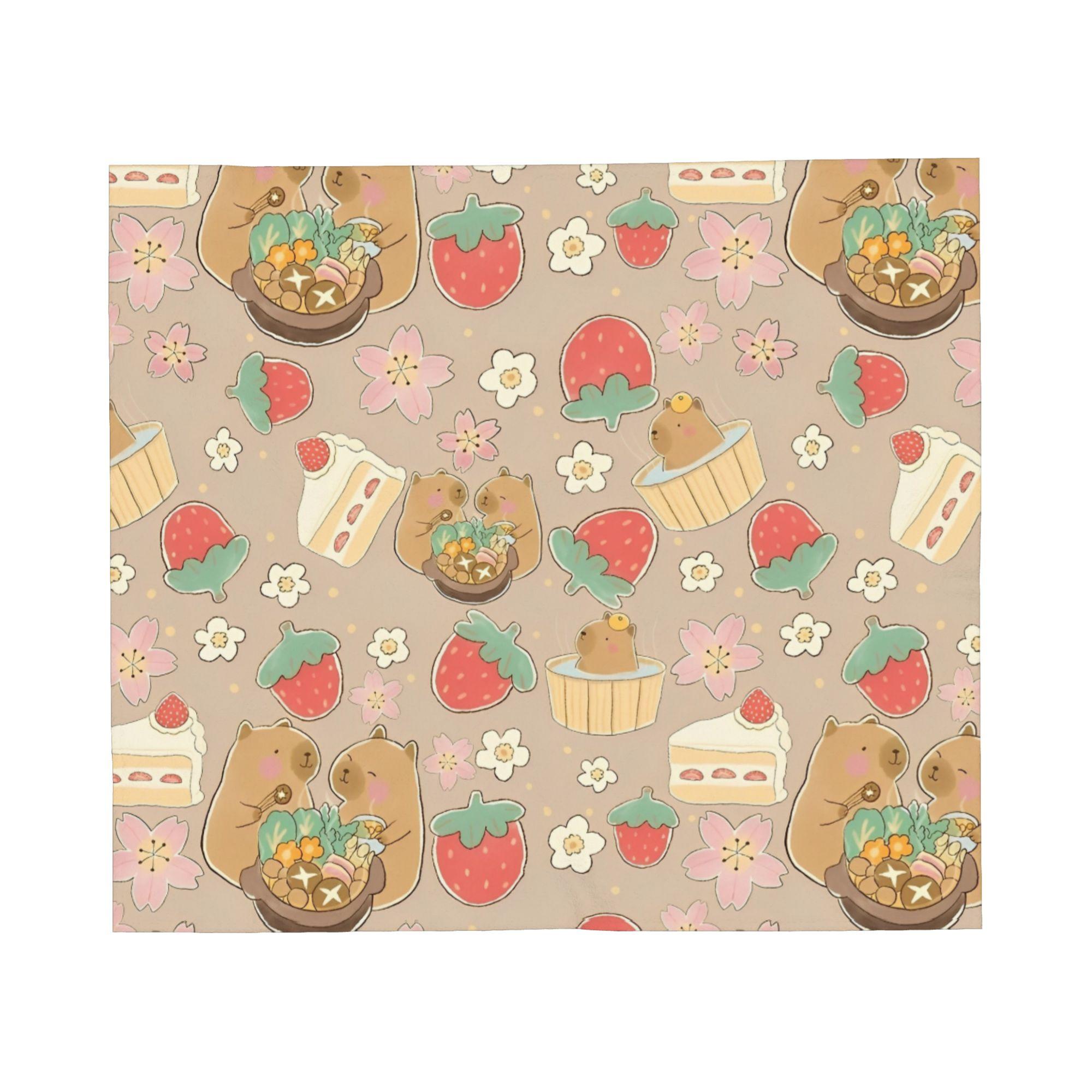 

Merry Christmas Cute Capybara Blanket Fleece Printed Multifunction Lightweight Throw Blankets for Bedding Bedroom Quilt 30x40in