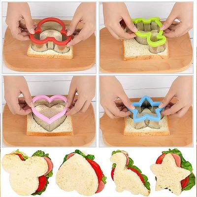 Set de Cortadores de Sándwich para Niños, Cortador de Alimentos, Galletas, Pan, Molde para Galletas, DIY, Forma Linda, Accesorios para Hornear para Almuerzo, Fiambrera Bento