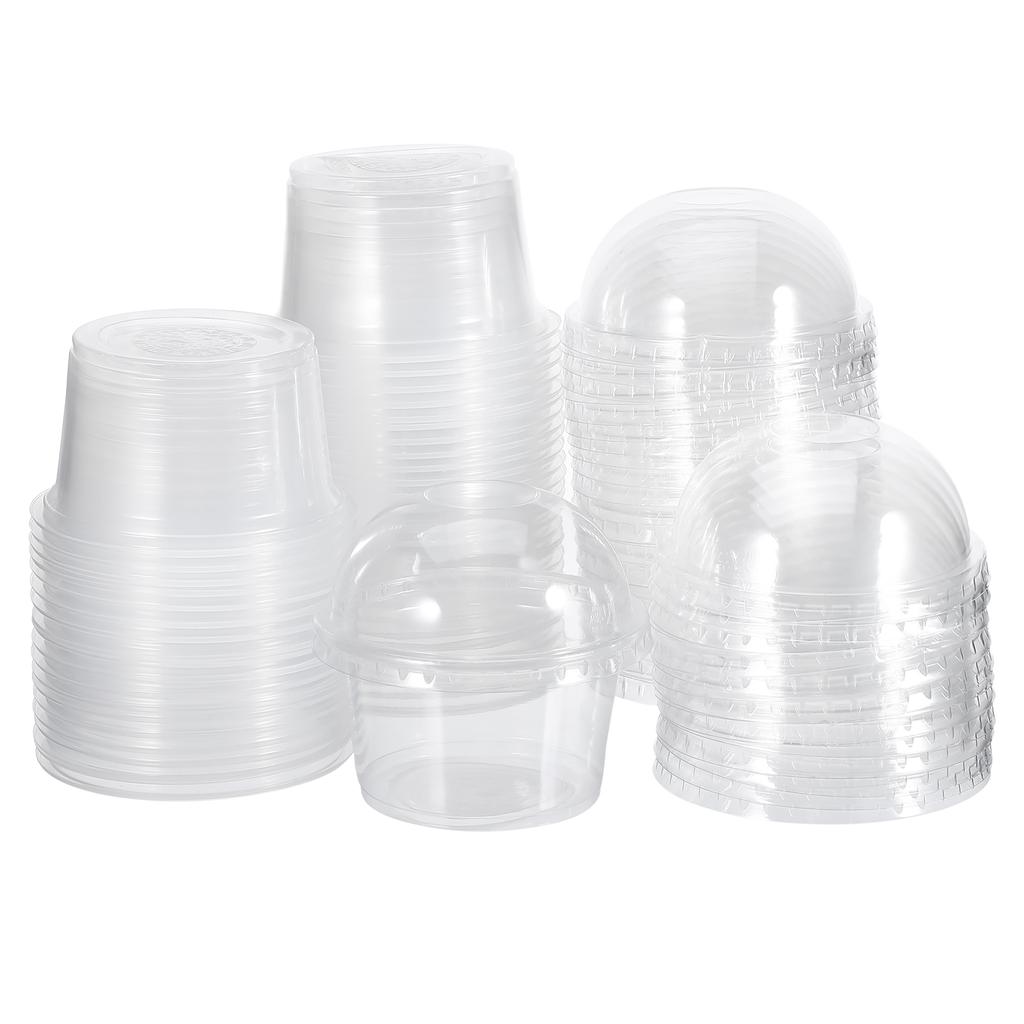 50 sztuk Jednorazowe Kubeczki na Pudding Plastikowe Kubeczki na Deser Z Pokrywkami Miseczki na Lody Pojemniki na Ciasto Słoiczki na Jogurt Pudełka na Wynos Kubeczek na Przekąski