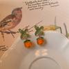 Glass Persimmon Retro Earrings, Stunning Girl Orange Earrings, Versatile And Elegant Chinese Style Earrings