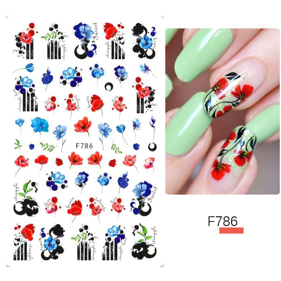 Autumn Maple Leaf Nail Stickers - Floral and Leaves Self-Adhesive Design