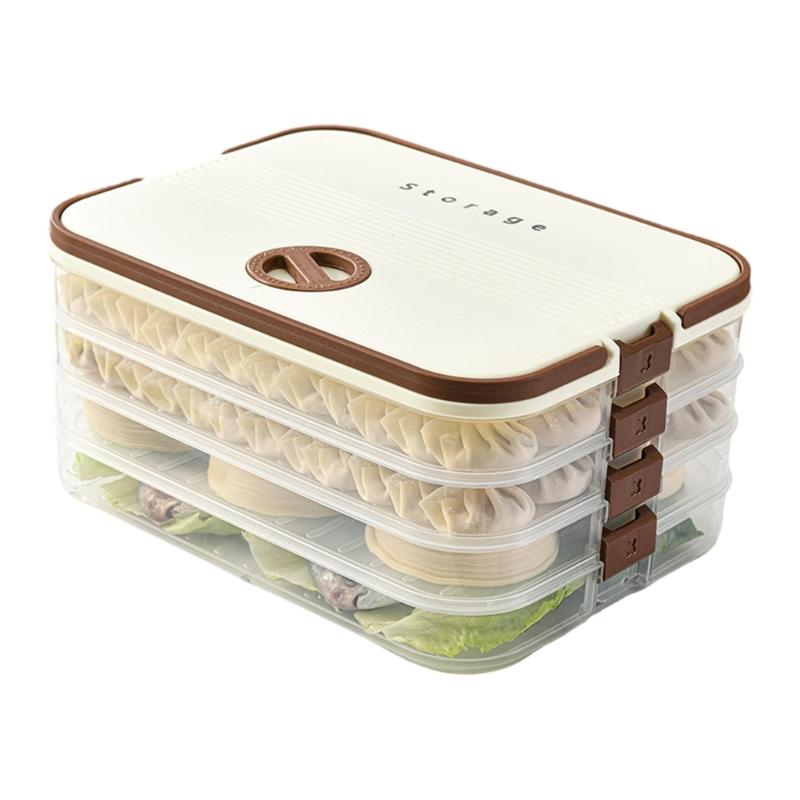 Clear Dumpling Storage Container With Manual Date Timer Stackable Designs Accessory for Efficient Freezer Organization