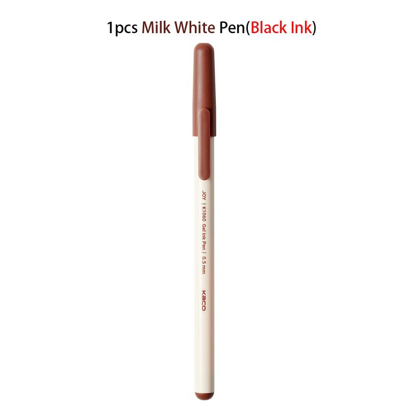 KACO JOY Gel Pen 0.5mm Black Fun Capped Biscuit Stick Style Frosted Body Daily Writing Pens 1600m Large Capacity School Supplies