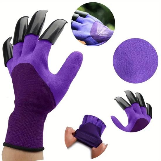 1 Paar Gartenhandschuhe mit Krallen 8 Krallen Grabhandschuhe zum Pflanzen Unkrautjäten Anti