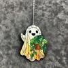 Spooky Halloween Ghost Decorations Adorable Hanging Ornaments for Car Rearview Mirror and Tree - Set of 2