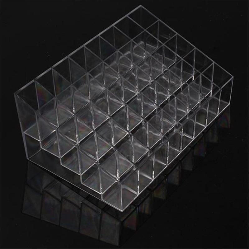 Trapezoid Clear Makeup Display 40 Lattices Lipstick Stand Case Cosmetic Organizer Holder Box