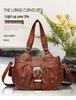 Versatile European & American Style Women's Rivet Crossbody Bag - Lightweight, Large Capacity, 3D Design