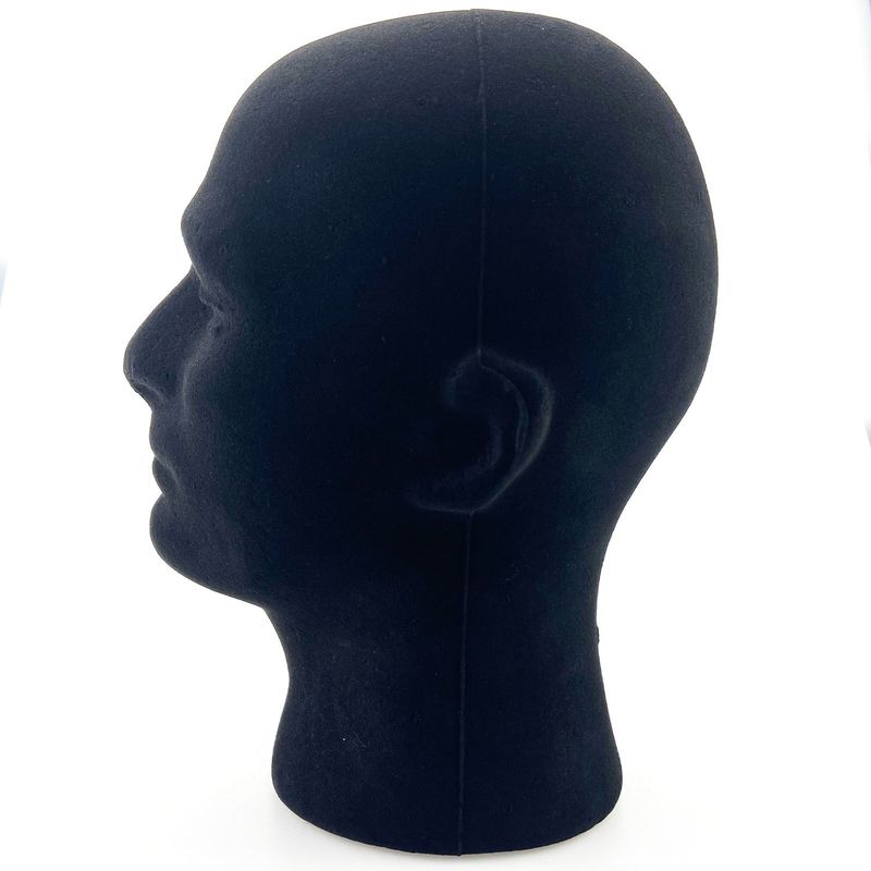 

Black Flocking Foam Model Hat Hair Pack Display Hat Male Mannequin Head Mannequin Head Foam Headform Black