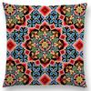 Beaux Art Boho Millefiori Geometric Floral Pattern Festival Mandala Elizabethan Pastel Flowers Cushion Cover Sofa Pillow Case