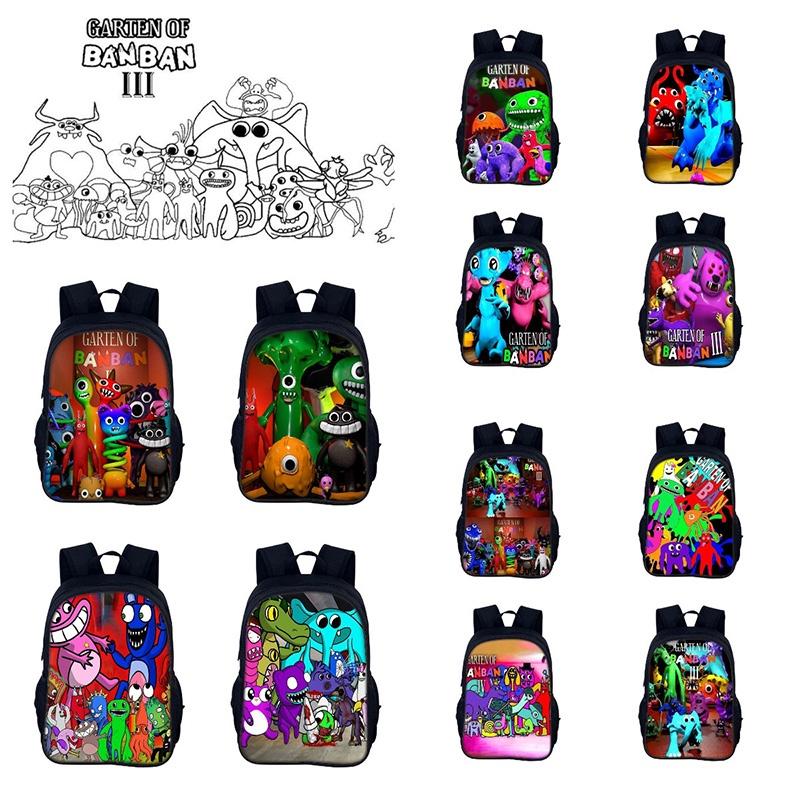 Garten Of Banban 3 40cm Cute And Colorful Cartoon Print Nylon Backpack For Boys And Girls Ideal For School